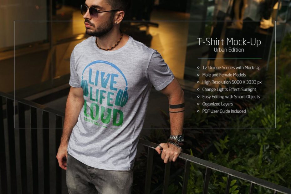 T-Shirt Mock-Up Urban Edition, Graphic Templates - Envato Elements