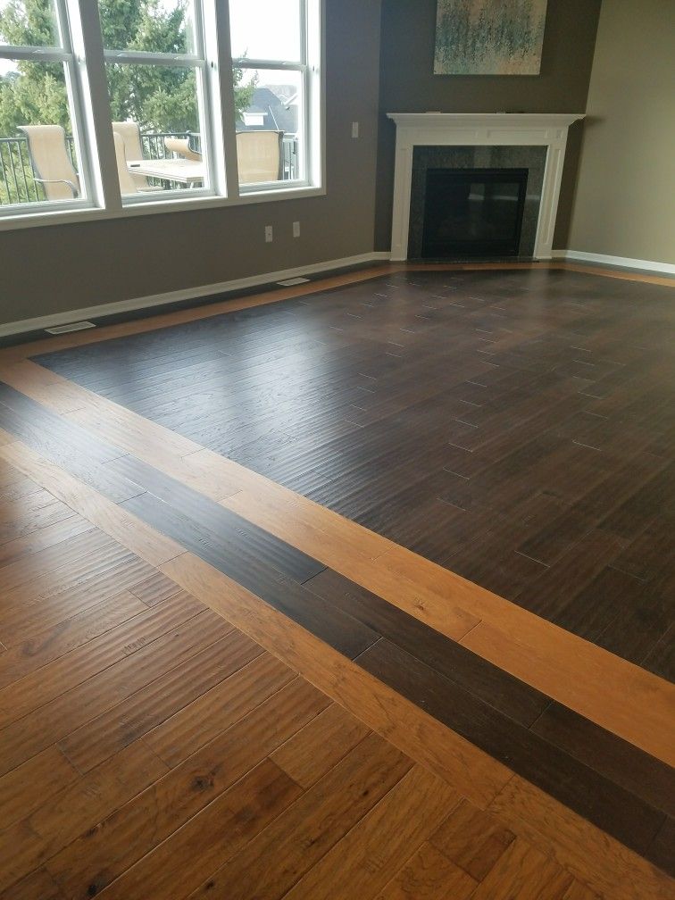 2 Tone Wood Floors | Wood Floor Design, Wood Floor Pattern, Transition  Flooring