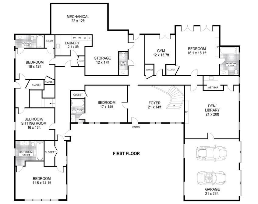 25+ Best Ideas About U Shaped House Plans On Pinterest | U Shaped Houses, 5  Bedroom House Plans And … | U Shaped Houses, U Shaped House Plans, L Shaped  House Plans