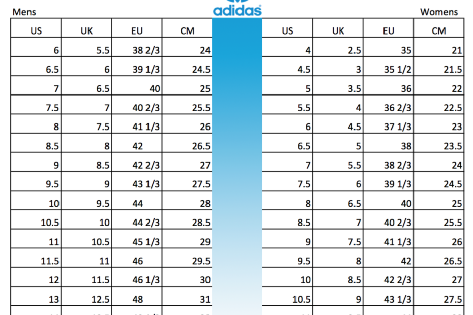 Biểu Đồ Kích Cỡ Uk Adidas: Hướng Dẫn Chọn Size