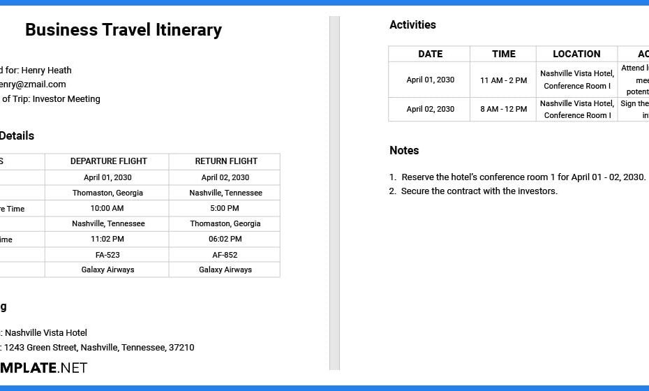 How To Make/Create A Travel Itinerary For A Visa Application [Templates +  Examples] 2023