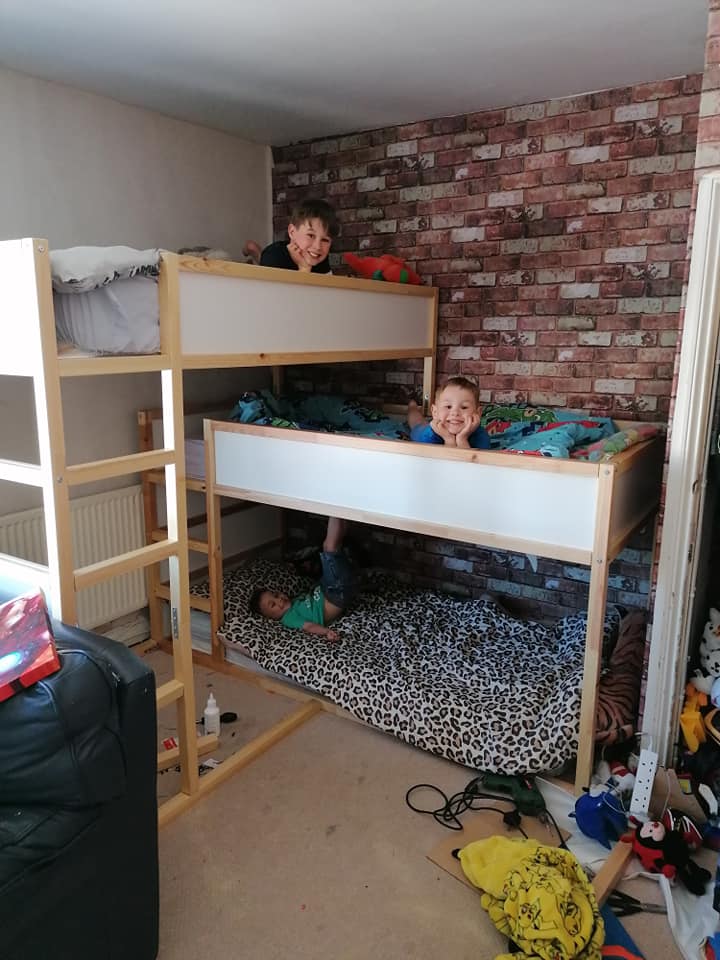 Single Mum Who Couldn'T Find A Triple Bunk Bed Built Her Own Using Ikea  Bargains & People Are In Awe Of Her Idea | The Sun