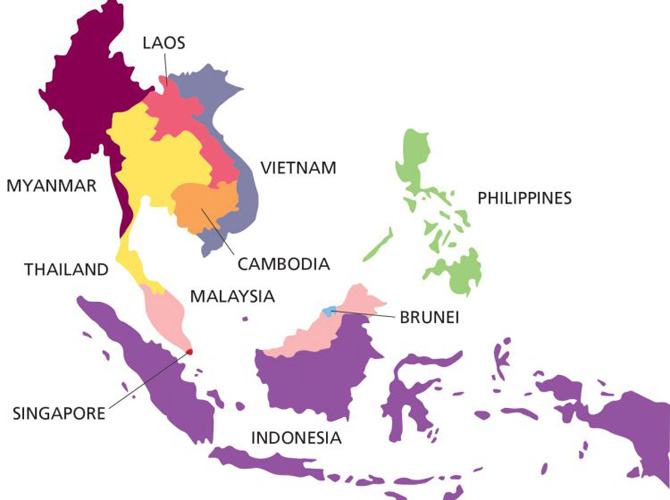 Bản Đồ Đông Nam Á ❤️ (Southeast Asia) ❤️ Khổ Lớn Năm 2023