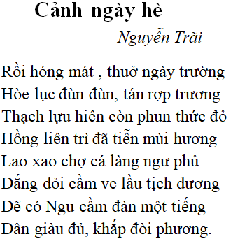 Văn Bản Cảnh Ngày Hè: Hương Thơm Và Ánh Nắng