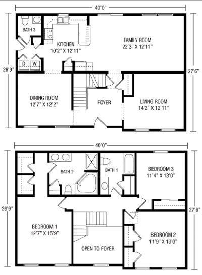 Unique Simple 2 Story House Plans #6 Simple 2 Story Floor Plans | Cape  House Plans, Two Story House Plans, House Blueprints