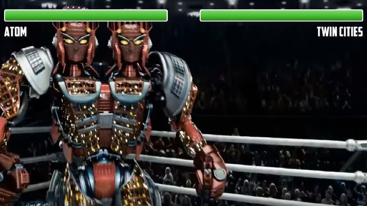 Atom Vs. Twin Cities With Healthbars | Hd | Real Steel - Youtube