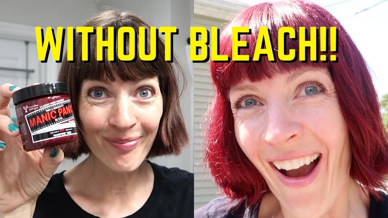 Dying Hair Red Without Bleach | Manic Panic Vampire Red On Brown Hair -  Youtube