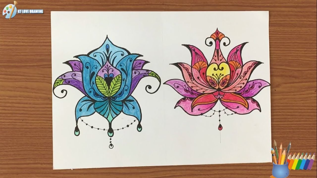 Đơn Giản Và Cách Điệu Họa Tiết Hoa Sen / Simple And Stylized Lotus Motifs -  Youtube