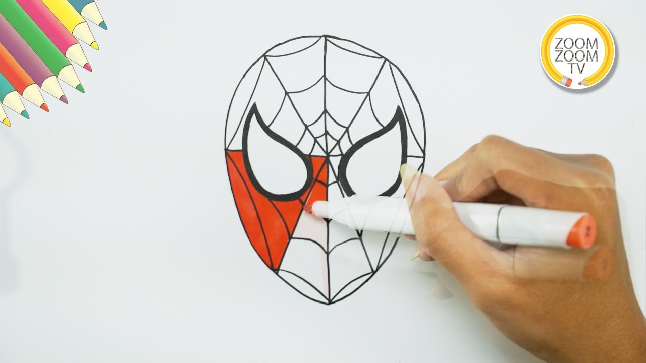 Hướng Dẫn Cách Vẽ Mặt Nạ Người Nhện - How To Draw Spiderman Mask | Zoom  Zoom Tv - Youtube