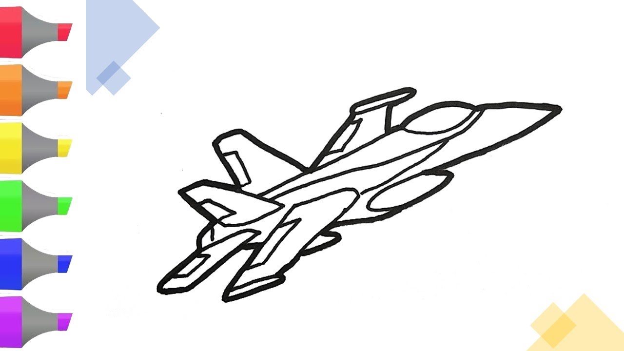 Hướng Dẫn Vẽ Máy Bay Chiến Đấu | Draw A Jet Fighter Easy Step By Step |  Drawing Tutorials - Youtube