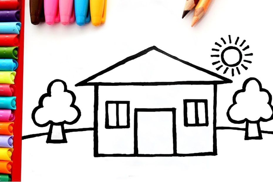 Draw A Simple House - The Most Beautiful Simple House Drawing Tutorial -  Youtube