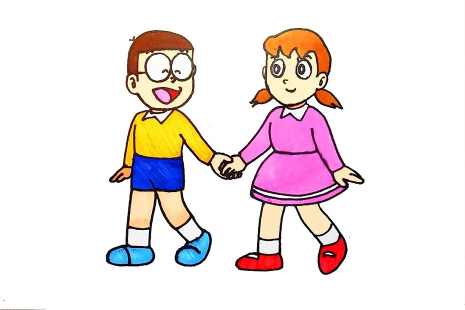 Vẽ Nobita Và Xuka - Vẽ Tranh Truyện Doremon - Cách Vẽ Nobita Và Xuka Đơn  Giản - Youtube
