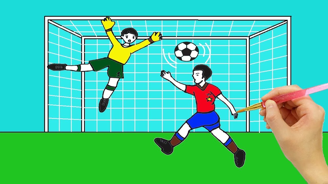 Vẽ Tranh Cầu Thủ Bóng Đá | How To Draw Soccer Ball | Concung Channel -  Youtube