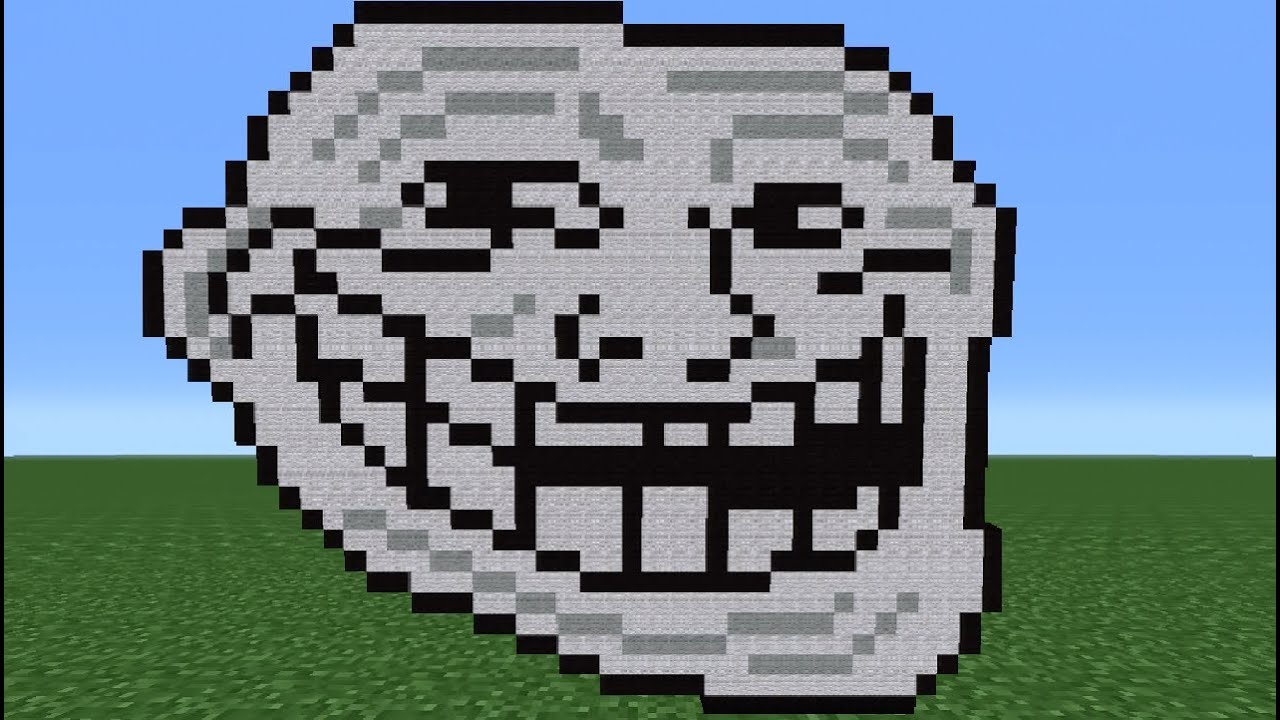 Minecraft Tutorial: How To Make A Trollface - Youtube