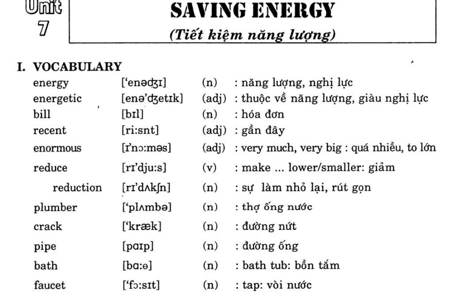 Top 57 Unit 7 Saving Energy Update