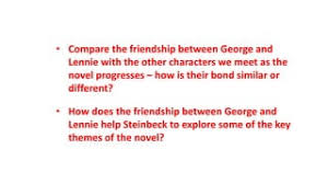 Analysis Of George & Lennie & Other Relationships! – Gcsehelper